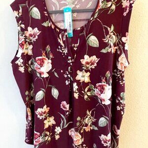 NWT Papermoon 1x sleeveless trucker split neck knit top